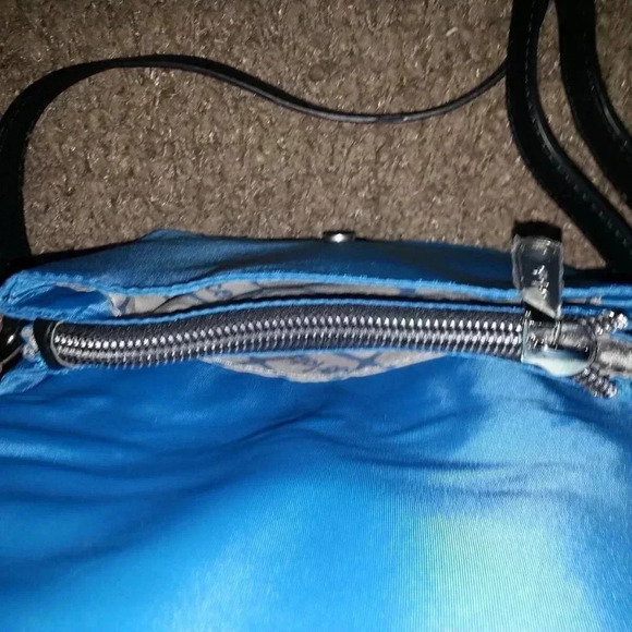 CO-LAB BY CHRISTOPHER KON-Blue Nylon Foldover-Shoulder/Crossbody Bag-Excellent - Picture 7 of 7